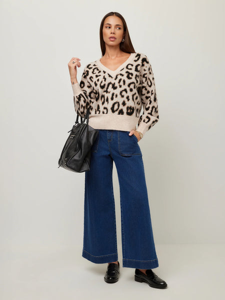 Elodie Blouson Sleeve Sweater - Leopard