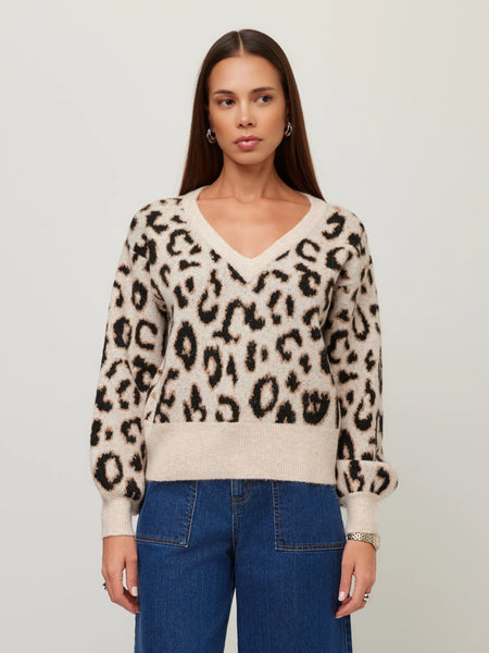 Elodie Blouson Sleeve Sweater - Leopard
