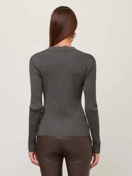 Bliss Scallop Edge Cardigan - Charcoal