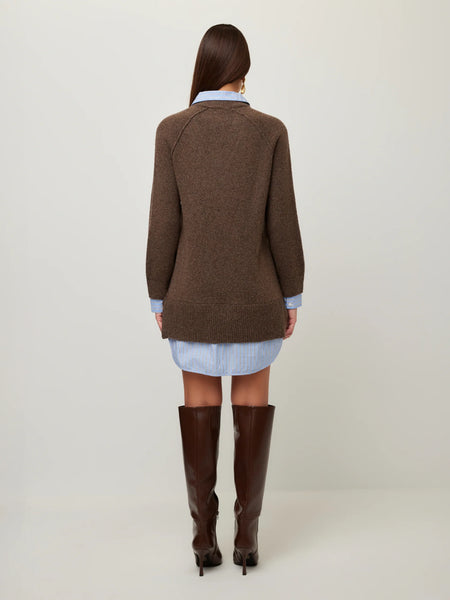 Carrie Mixed Media Sweater Dress - Wood