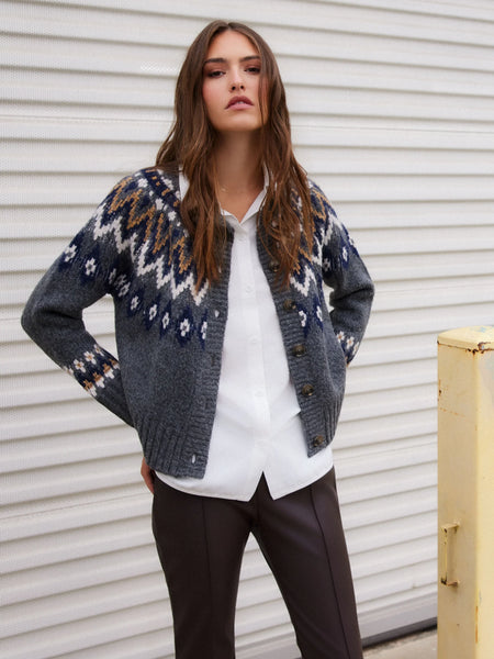 Alina Mix Media Jacquard Cardigan - Multi