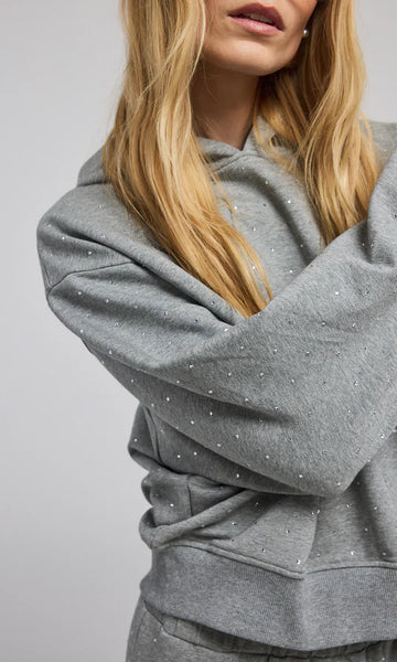 Renae Crystal Hoodie- Heather Grey