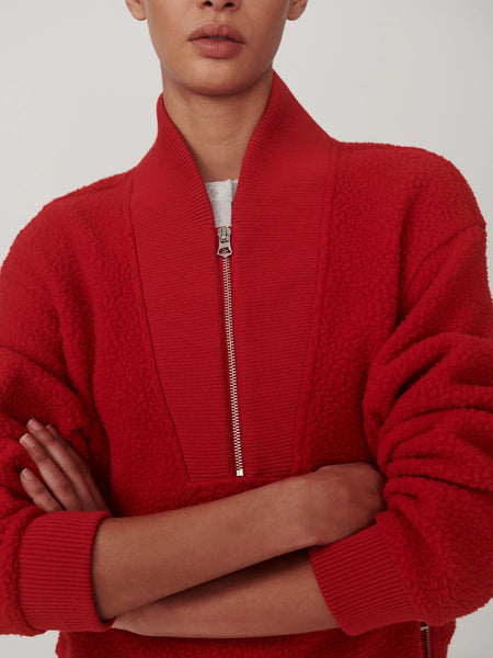 Mumford Half Zip Fleece - Washed Red
