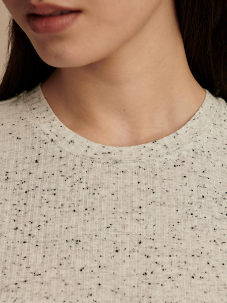 Katrina Fitted Tee - Egret/Black