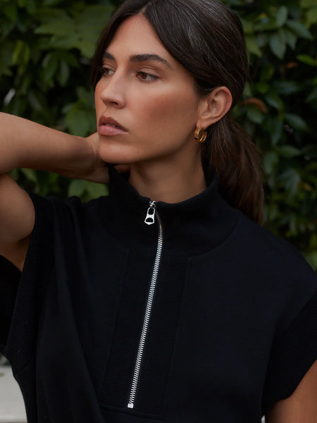Avaya Half Zip Dress - Black