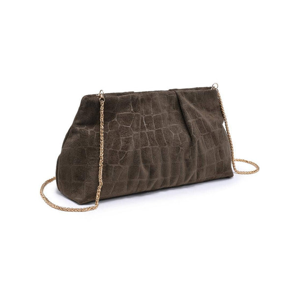 Elva Croco Clutch - Olive