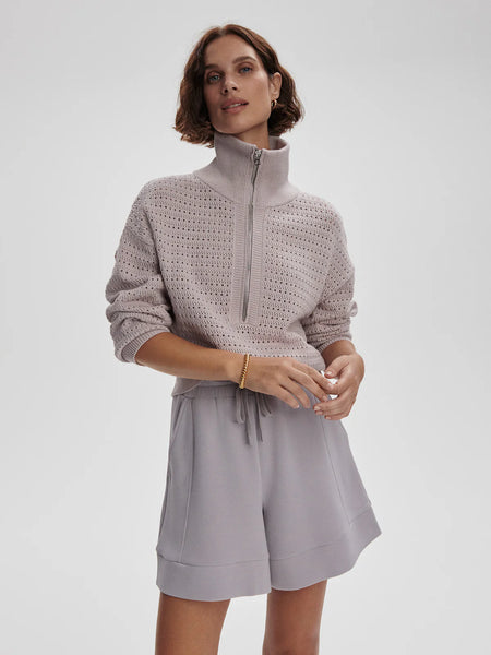 Darla Half Zip Knit - Silver Filigree Melange