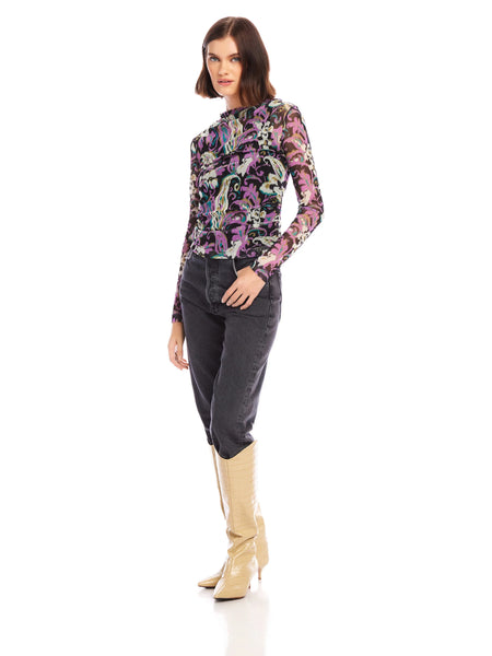 Khami Shirred Top - Paisley