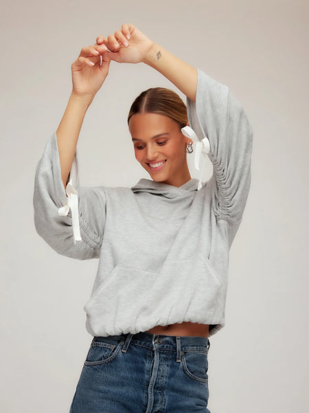Makenna Bubble Sweatshirt - Light Heather Grey