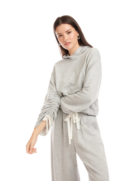 Makenna Bubble Sweatshirt - Light Heather Grey