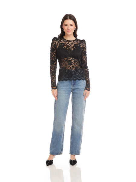 Maylani Lace Top - Black