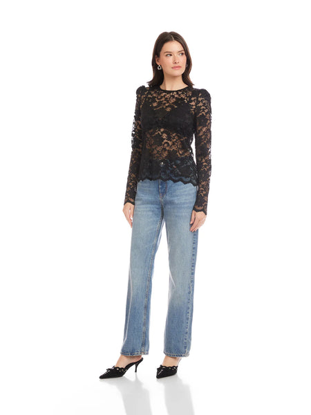 Maylani Lace Top - Black