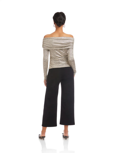 Asymmetric One Shoulder Top - Gold Dust