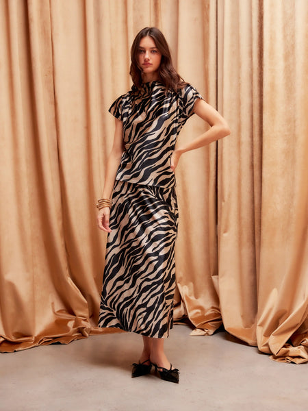 Emmeline Velvet Top - Zebra