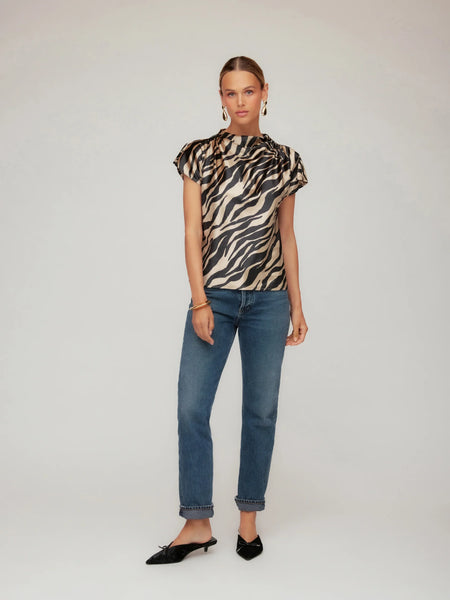 Emmeline Velvet Top - Zebra