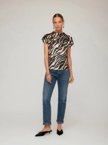 Emmeline Velvet Top - Zebra