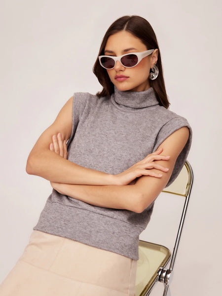 Jodie Sleeveless Turtleneck - Heather