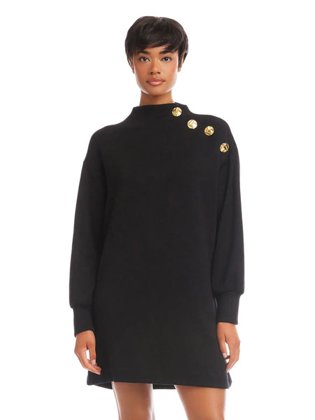 Brenna Mockneck Dress - Black