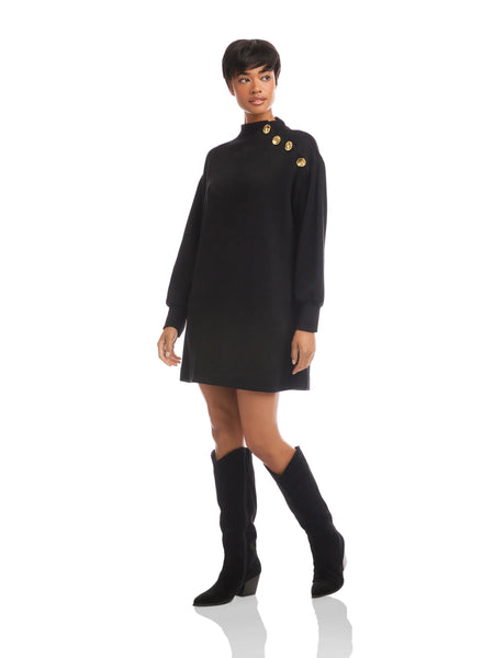 Brenna Mockneck Dress - Black