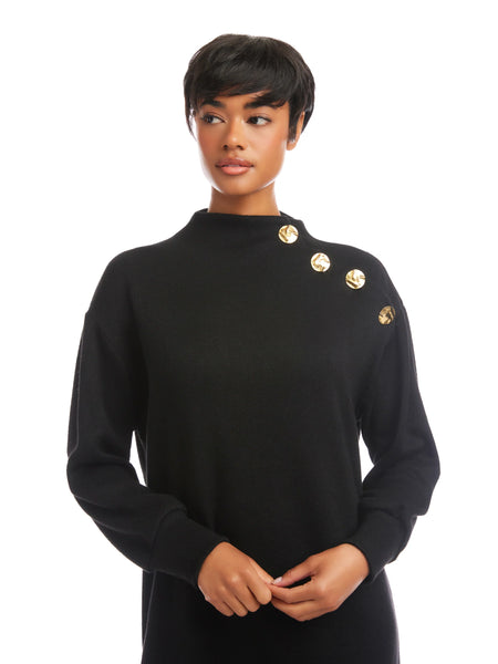 Brenna Mockneck Dress - Black