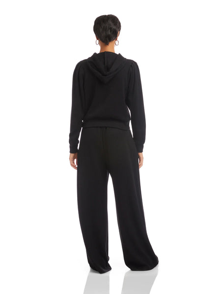 Nyri Pleat Sleeve Hoodie - Black