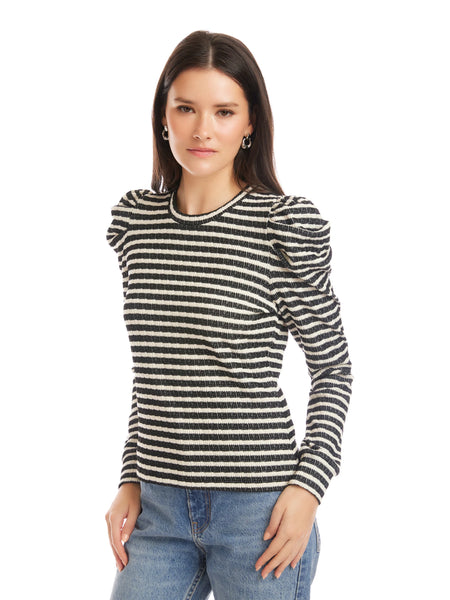 Leila Puff Sleeve Top - Stripe
