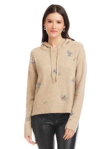Krystal Embellished Hoodie - Heather Oatmeal