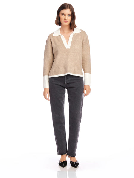 Mila Colorblock Sweater - Oatmeal