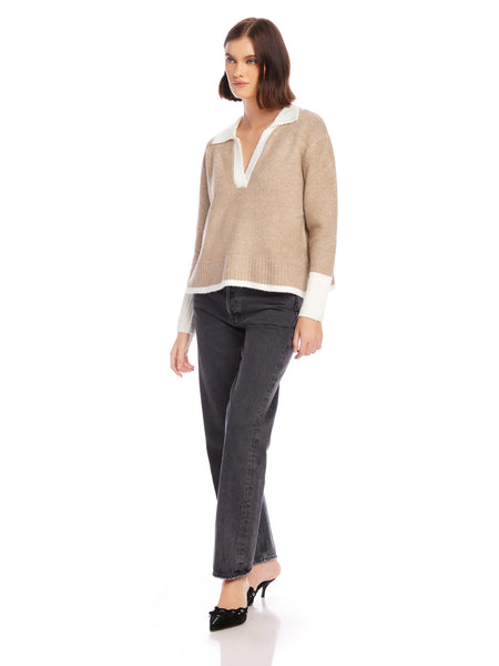 Mila Colorblock Sweater - Oatmeal