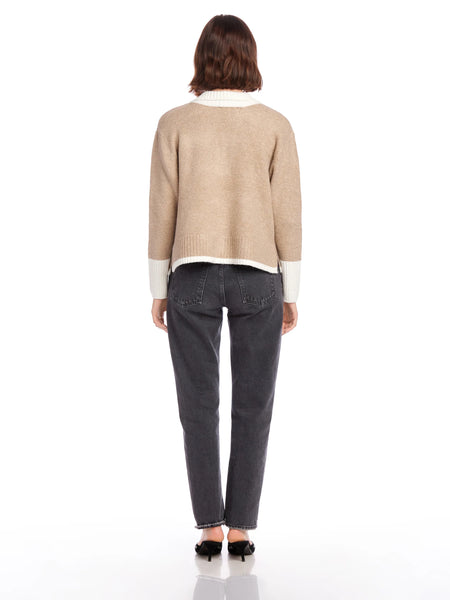 Mila Colorblock Sweater - Oatmeal