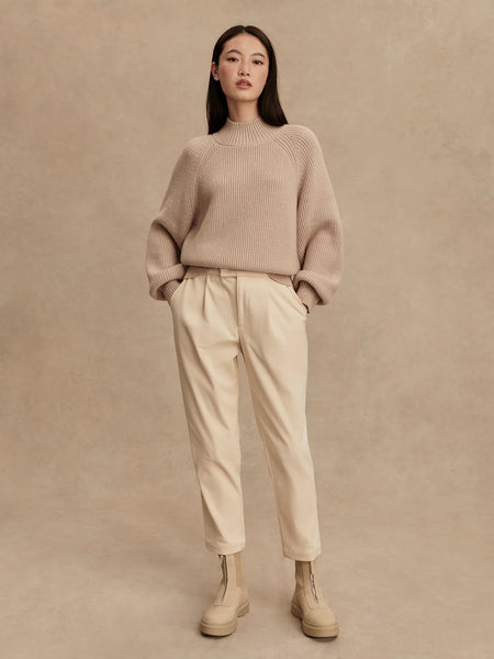 Martina High Neck Rib Knit - Cement