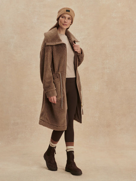 Logan Sherpa Coat - Ash Taupe