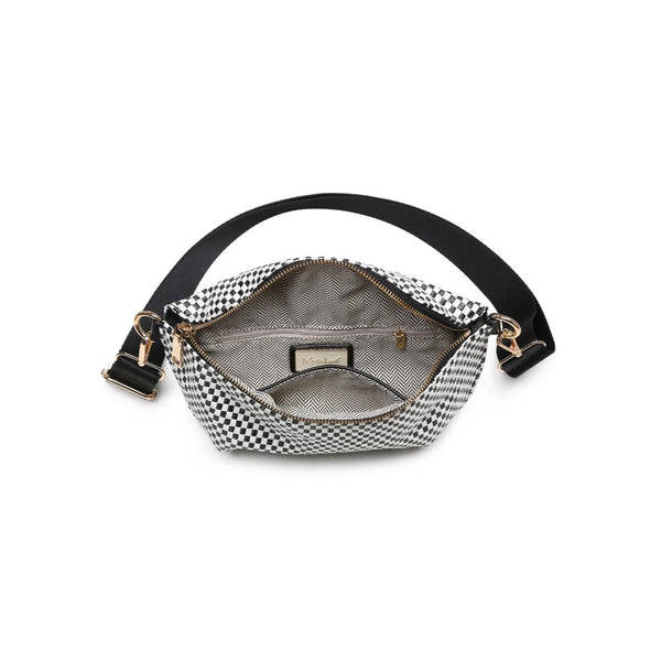 Gizelle Small Checker Belt Bag - Black/White