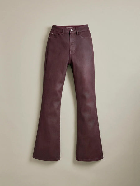 Austin Stretch Bootcut Jeans - Coated Oxblood