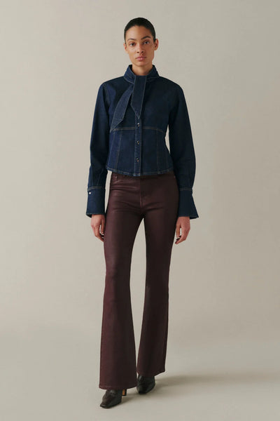 Austin Stretch Bootcut Jeans - Coated Oxblood