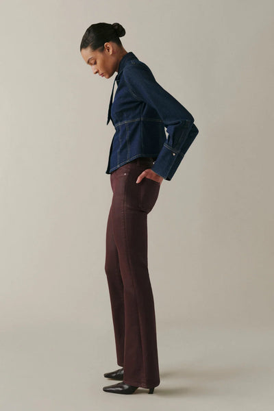 Austin Stretch Bootcut Jeans - Coated Oxblood