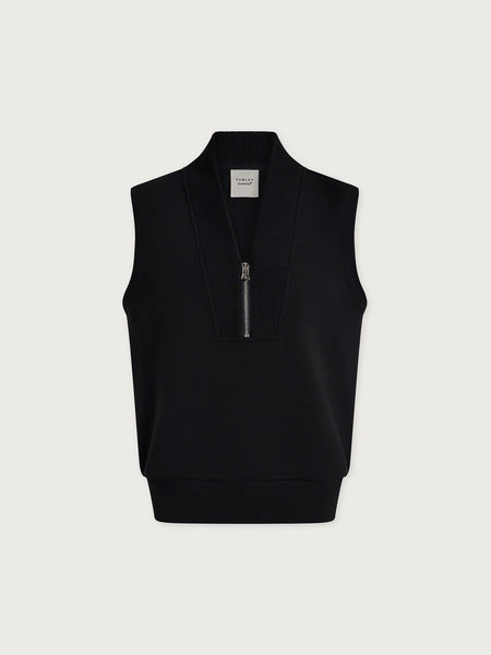 Beau Sleeveless Half Zip - Black