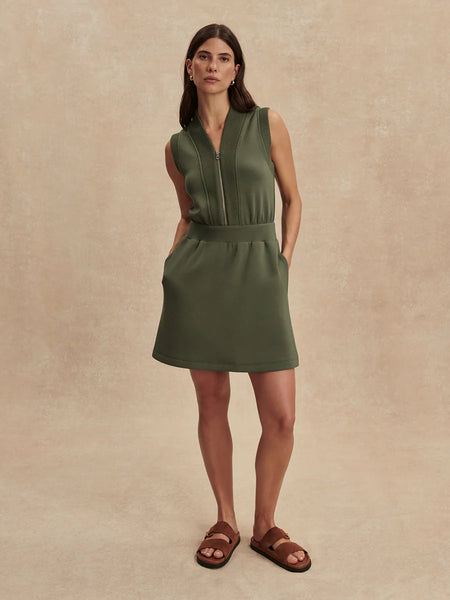 Polyanna Half Zip Dress - Thyme