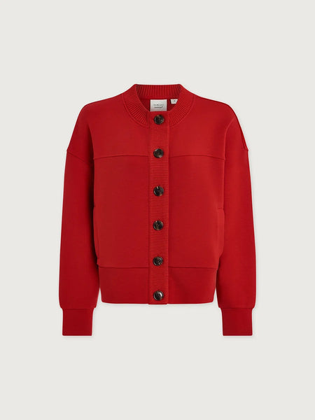 Olwen Button Front Sweat - Red Marl