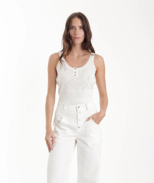 Zaya Knit Tank Top - White