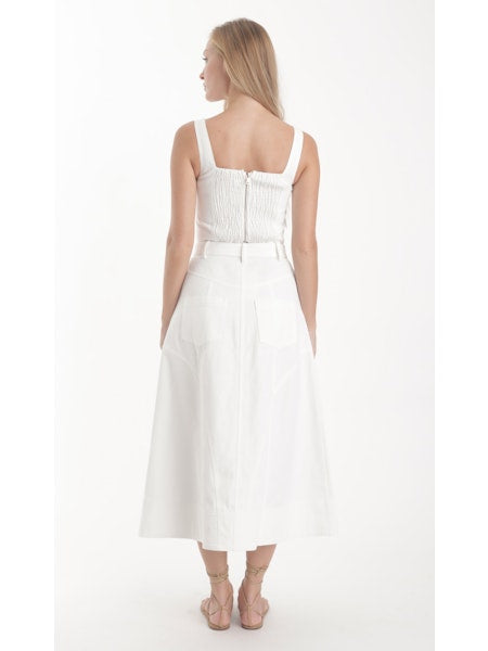 Saro Denim Skirt - White