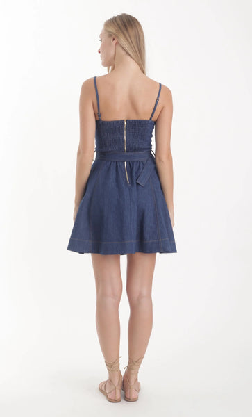 Lola Denim Mini Dress - Blue