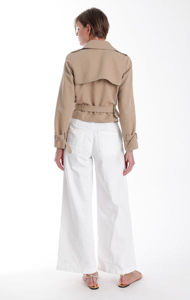 Priscilla Cropped Trench Jacket - Khaki