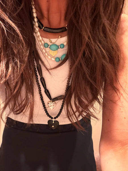Miren Necklace - Pearl/Turquoise