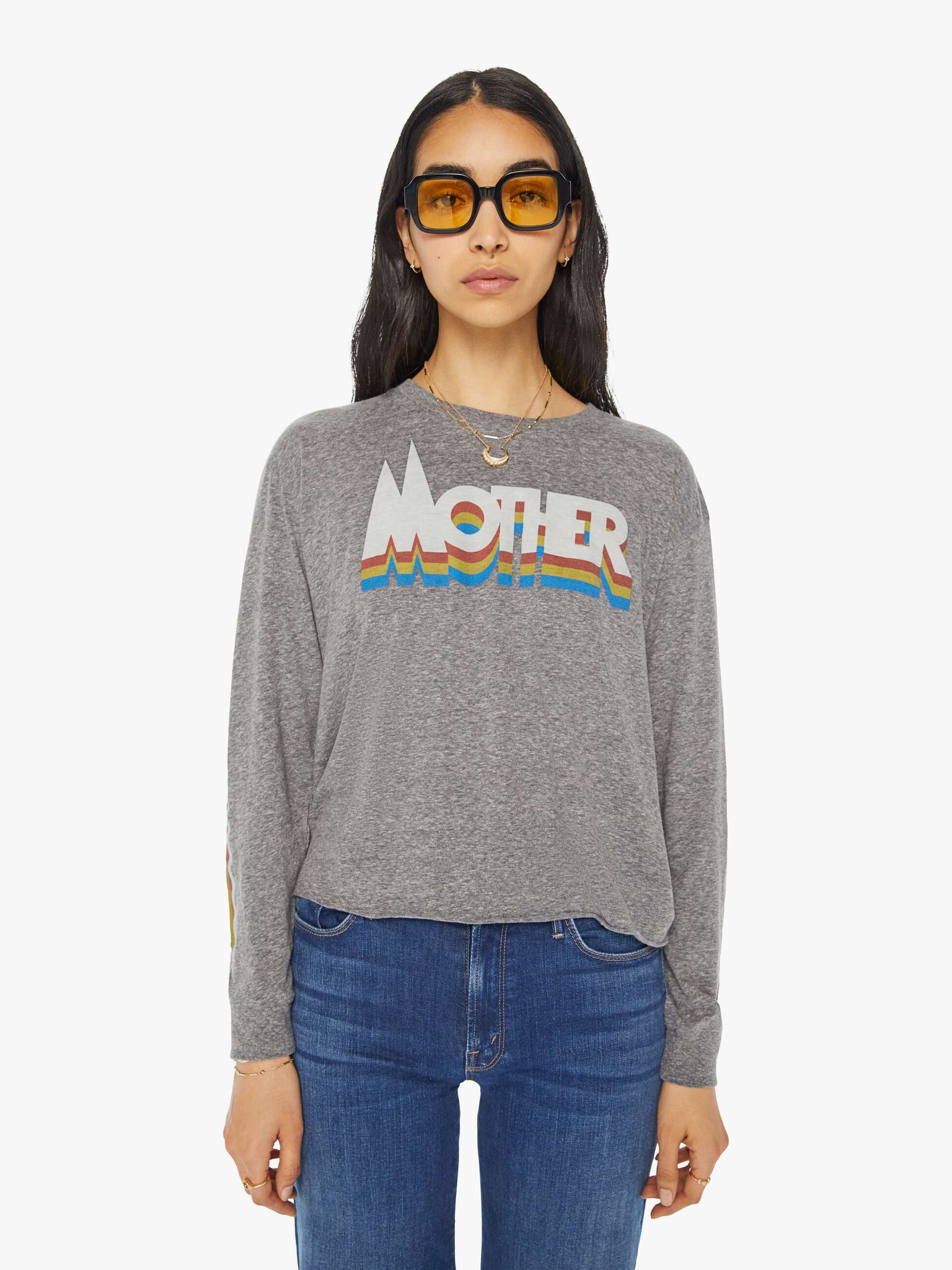 Long Sleeve Cut Off Tee - Mother Prism