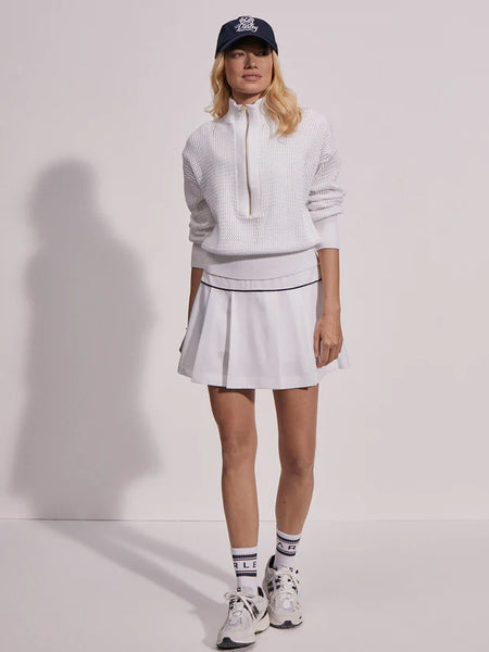 Aurora Half Zip Sweater - White