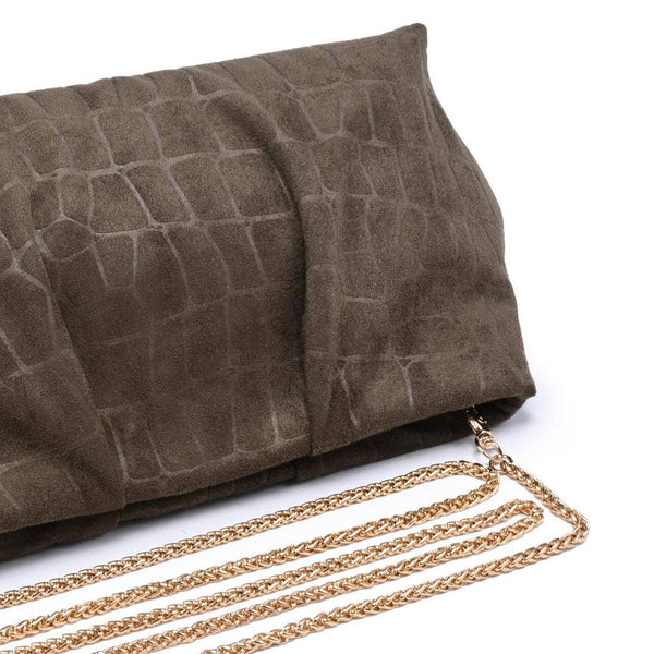 Elva Croco Clutch - Olive