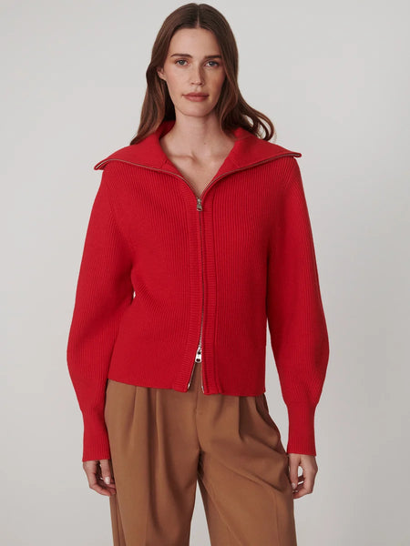 Enrico Knit Jacket - Washed Red