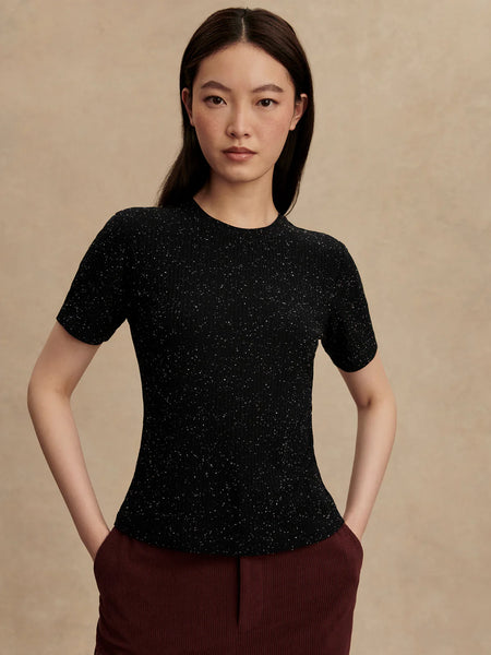 Katrina Fitted Tee - Black/Egret