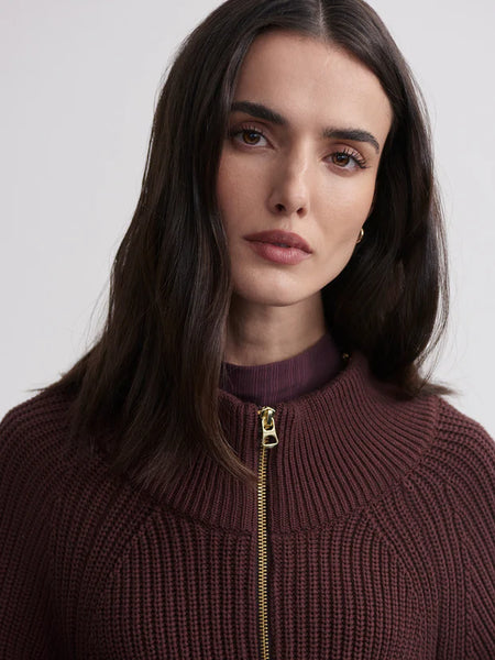 Tessa Knit Jacket - Deep Mahogany